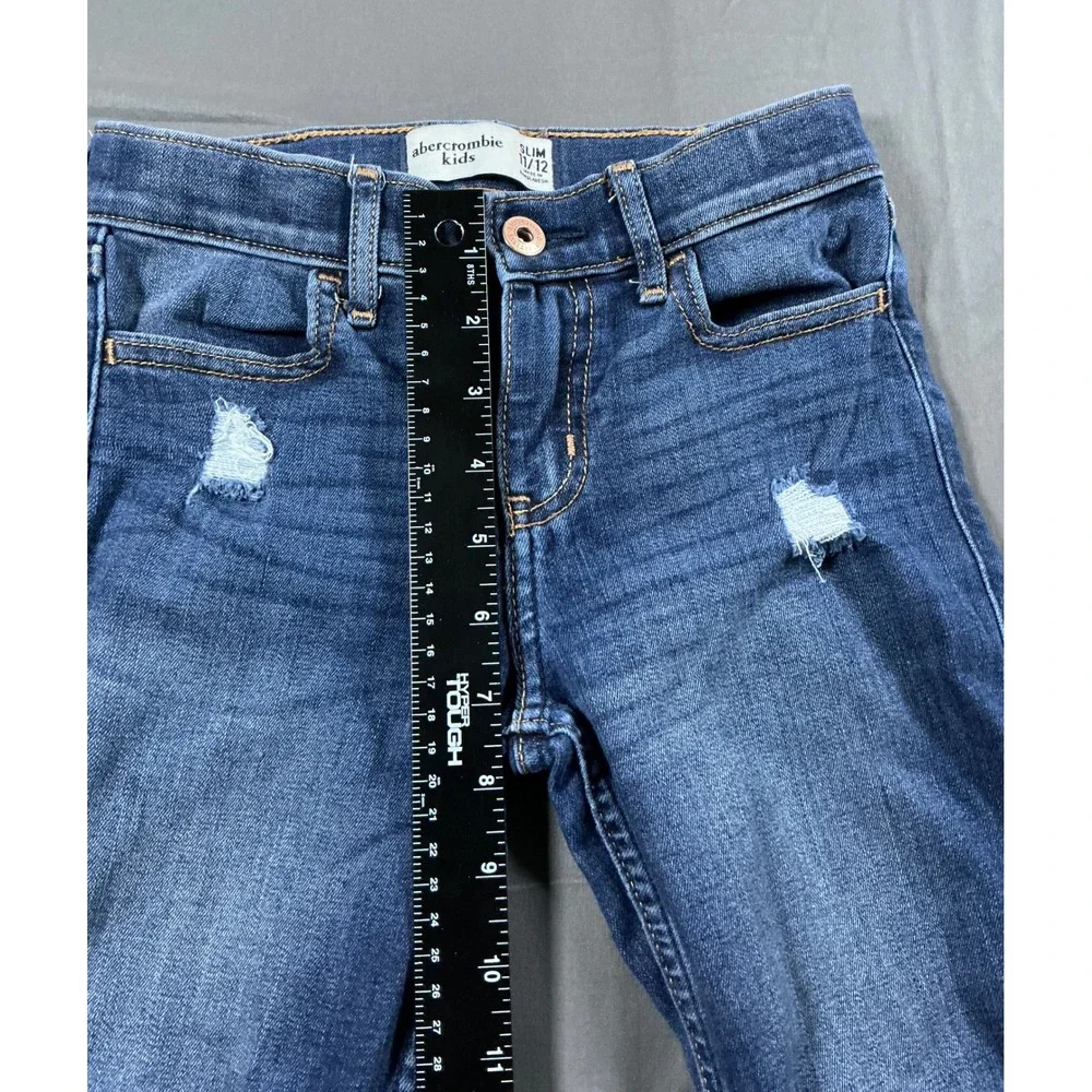 Abercrombie Kids Slim Fit Distressed Blue Jeans‎ Size 11/12 Adjustable Waist